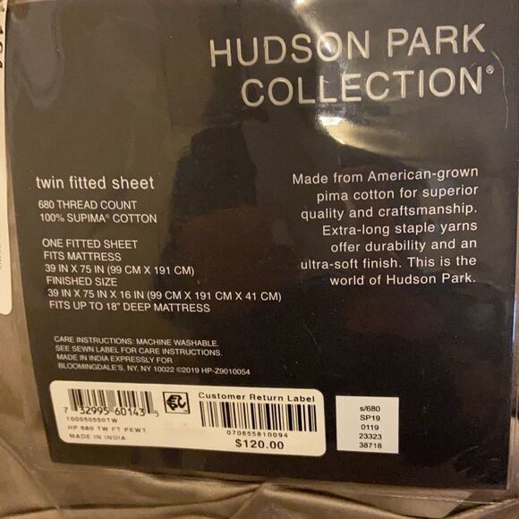 *680TC Fitted Sateen Sheet, COLOR: Pewter - Picture 2 of 3